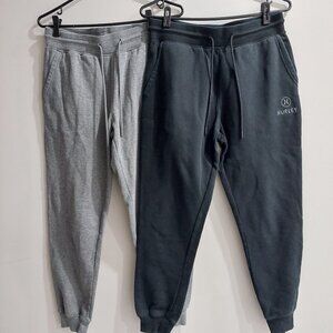 Hurley Jogger Sweatpants Men's S Gray Black 2 Pants - Set of 2